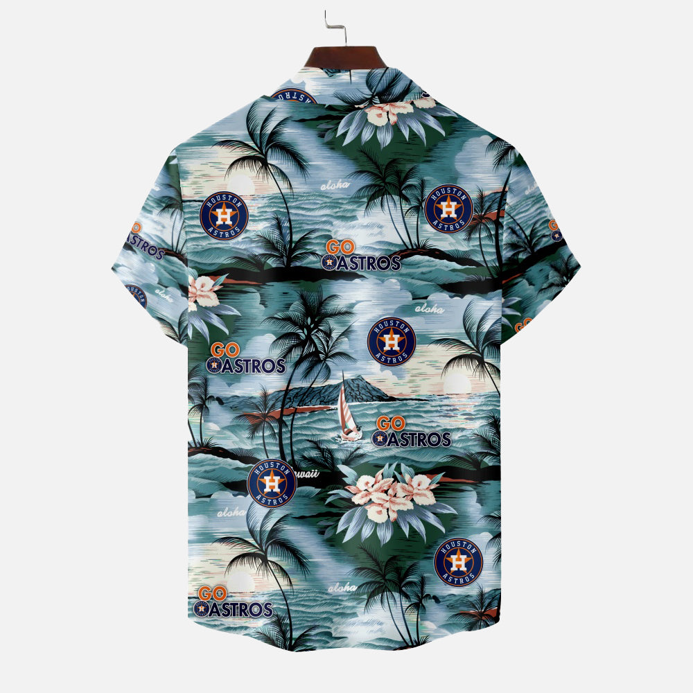 Houston Astros Baseball Hawaiian Print Short Sleeve ShirtMens short sleeve shirts Big and tall Mens shirts Short sleeve shirts for men Mens 4xl shirts Casual short sleeve shirts