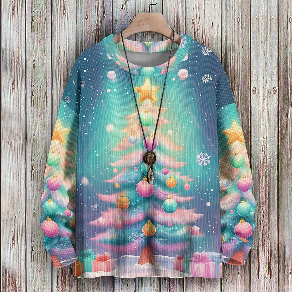 Pastel Colored Christmas Snowscape Knitted Sweatshirt, mens short sleeve shirts¡ê?big and tall mens shirts¡ê?short sleeve shirts for men¡ê?mens 4xl shirts¡ê?casual short sleeve shirts