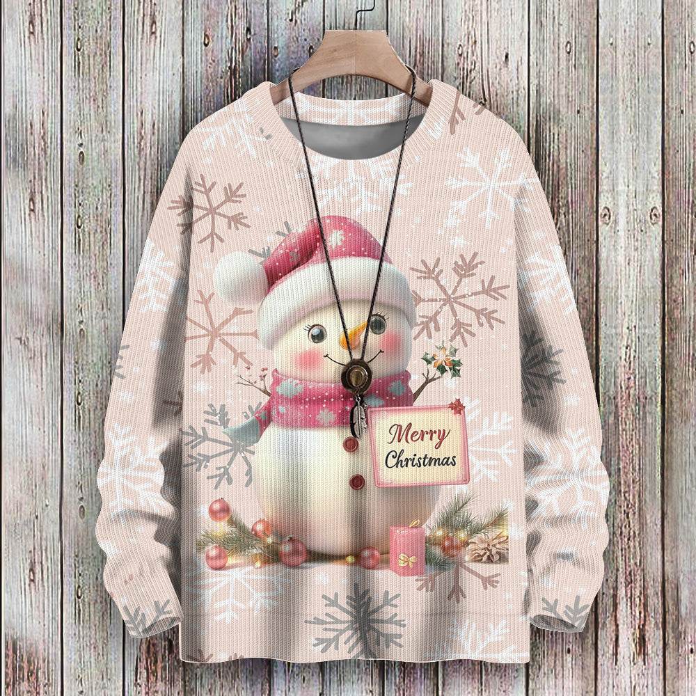 Cute Snowman Wishes You a Merry Christmas Knitted Sweatshirt, mens short sleeve shirts¡ê?big and tall mens shirts¡ê?short sleeve shirts for men¡ê?mens 4xl shirts¡ê?casual short sleeve shirts