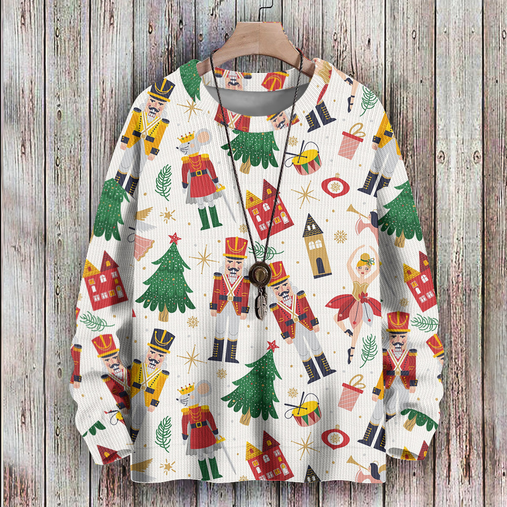 Nutcracker Christmas All Over Print Knitted Sweater, mens short sleeve shirts¡ê?big and tall mens shirts¡ê?short sleeve shirts for men¡ê?mens 4xl shirts¡ê?casual short sleeve shirts