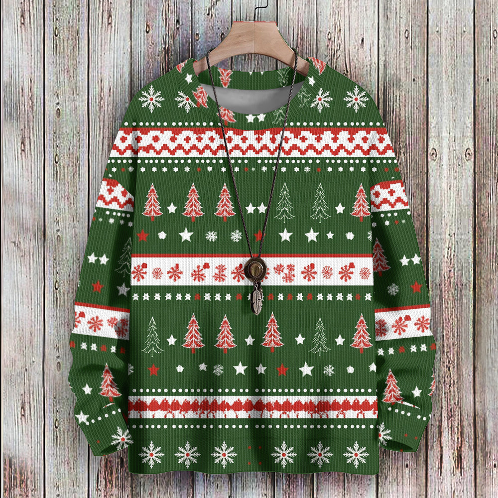 Christmas Trees Snowflakes and Stars Knitted Sweatshirt, mens short sleeve shirts¡ê?big and tall mens shirts¡ê?short sleeve shirts for men¡ê?mens 4xl shirts¡ê?casual short sleeve shirts