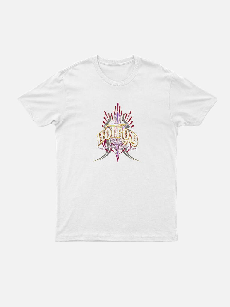 Men's Hotrod line art T-shirt with speed lines and retro design