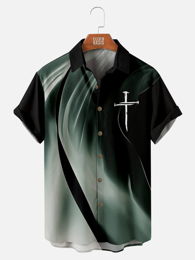 Gorgeous Striped Cross Pattern Men's Short Sleeve TopsMens short sleeve shirts Big and tall Mens shirts Short sleeve shirts for men Mens 4xl shirts Casual short sleeve shirts