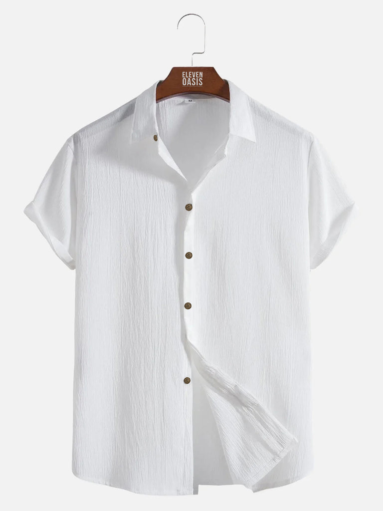 Men's Casual Loose Solid Color Button Short Sleeve ShirtMens short sleeve shirts Big and tall Mens shirts Short sleeve shirts for men Mens 4xl shirts Casual short sleeve shirts