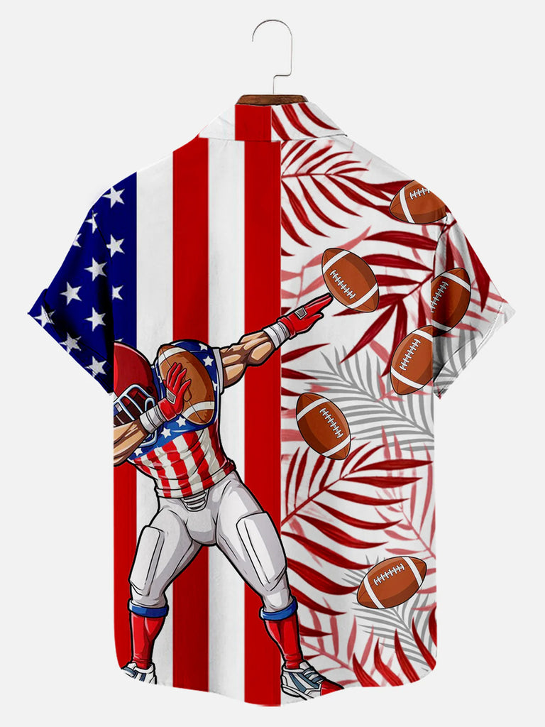 American Hawaii Football Star Men's Short Sleeve TopsMens short sleeve shirts Big and tall Mens shirts Short sleeve shirts for men Mens 4xl shirts Casual short sleeve shirts