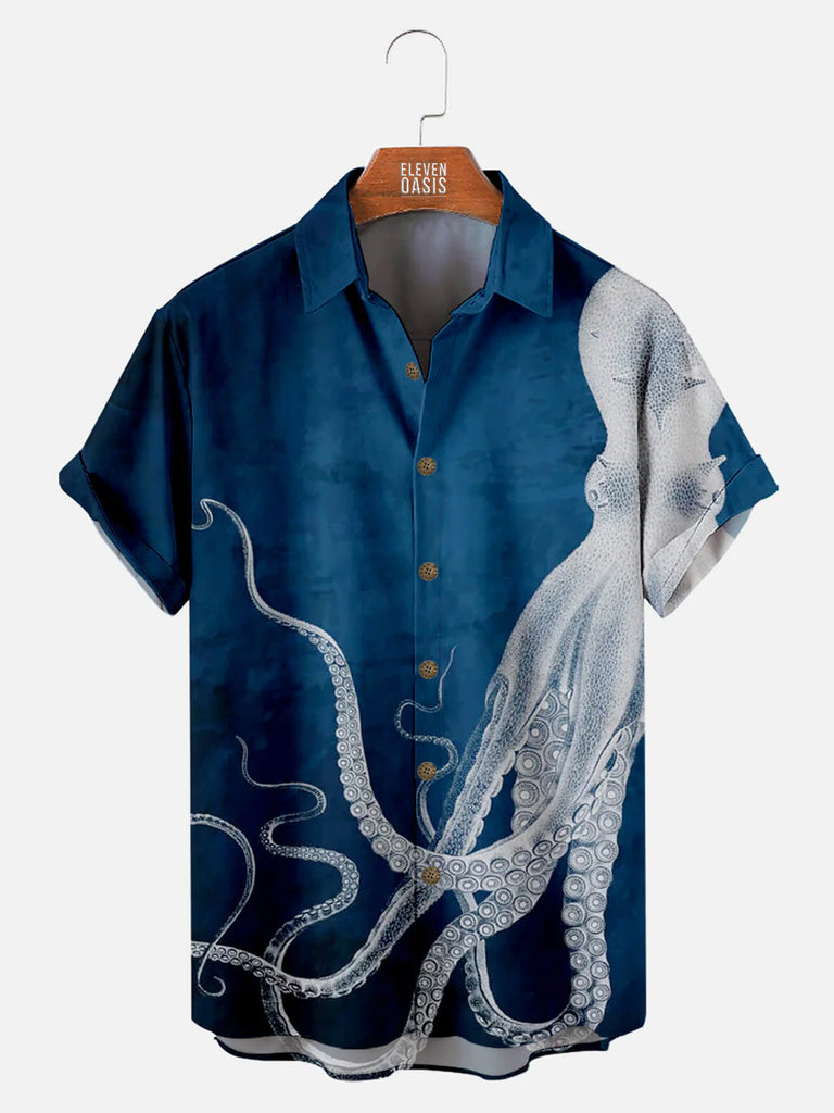 Cthulhu Octopus Pattern Men's Short Sleeve TopsMens short sleeve shirts Big and tall Mens shirts Short sleeve shirts for men Mens 4xl shirts Casual short sleeve shirts