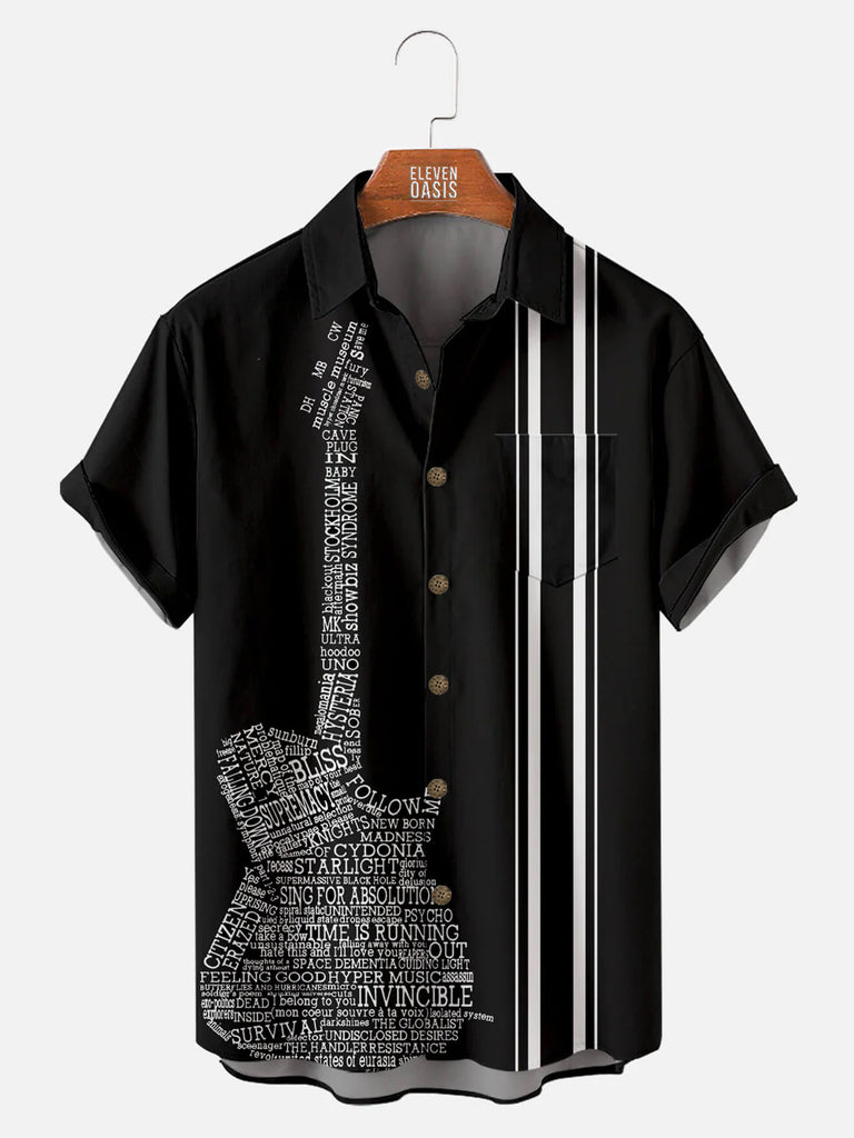 Guitar Concert Men's Short Sleeve ShirtMens short sleeve shirts Big and tall Mens shirts Short sleeve shirts for men Mens 4xl shirts Casual short sleeve shirts