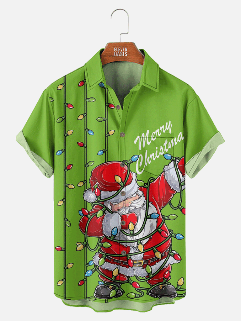 Dabbing Santa Merry Christmas Striped Short Sleeve Shirt, mens short sleeve shirts¡ê?big and tall mens shirts¡ê?short sleeve shirts for men¡ê?mens 4xl shirts¡ê?casual short sleeve shirts