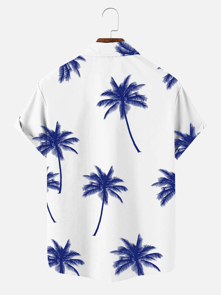 Coconut Tree Pattern Basic Men's Short Sleeve TopMens short sleeve shirts Big and tall Mens shirts Short sleeve shirts for men Mens 4xl shirts Casual short sleeve shirts