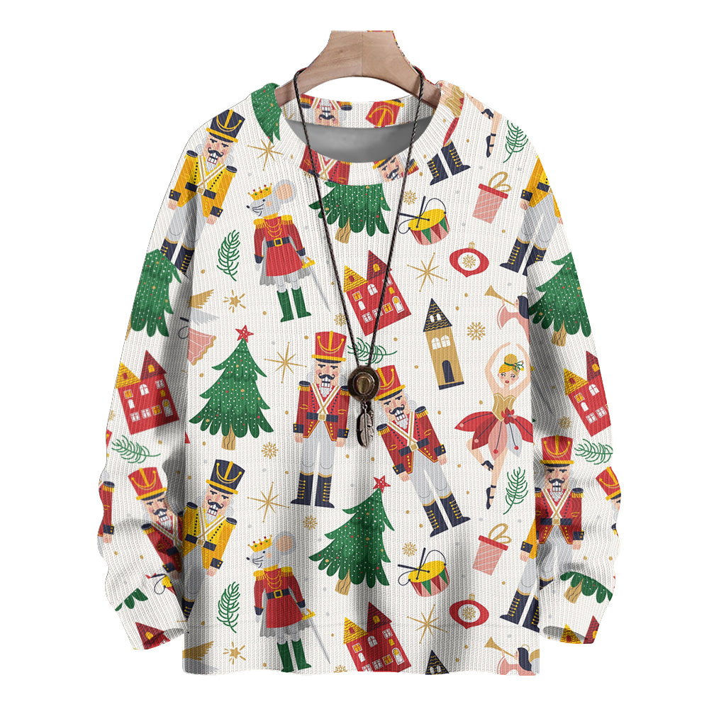 Nutcracker Christmas All Over Print Knitted Sweater, mens short sleeve shirts¡ê?big and tall mens shirts¡ê?short sleeve shirts for men¡ê?mens 4xl shirts¡ê?casual short sleeve shirts