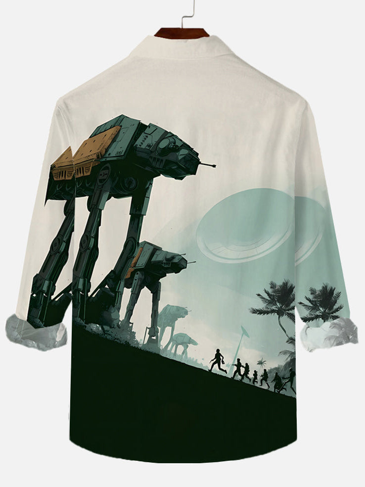 Men's Star Starship Wars Illustration Print Long Sleeve ShirtMens short sleeve shirts Big and tall Mens shirts Short sleeve shirts for men Mens 4xl shirts Casual short sleeve shirts