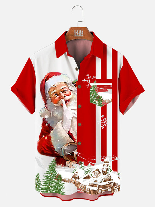 Christmas Secret Santa Men's Short Sleeve ShirtMens short sleeve shirts Big and tall Mens shirts Short sleeve shirts for men Mens 4xl shirts Casual short sleeve shirts