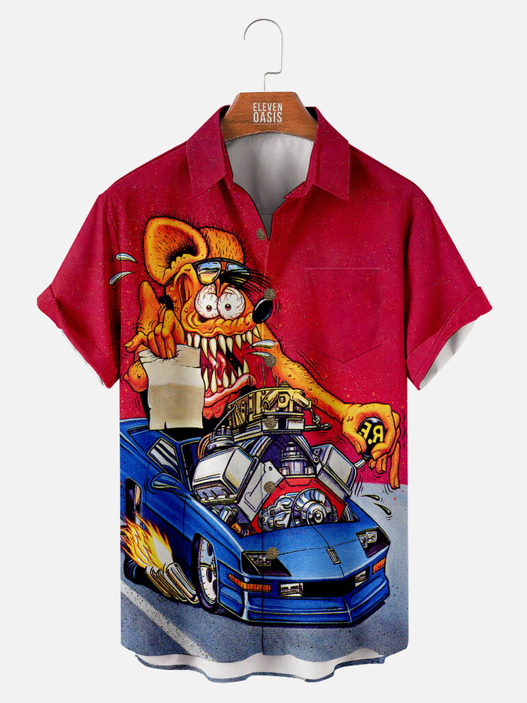 Car Anime Series Short Sleeve ShirtMens short sleeve shirts Big and tall Mens shirts Short sleeve shirts for men Mens 4xl shirts Casual short sleeve shirts