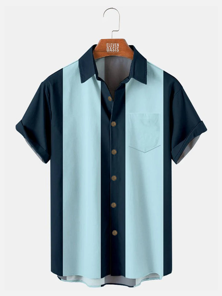 Men's Basic 50s Style Bowling ShirtMens short sleeve shirts Big and tall Mens shirts Short sleeve shirts for men Mens 4xl shirts Casual short sleeve shirts