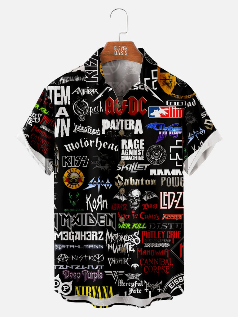 Men's Famous Bands Music Short Sleeve ShirtMens short sleeve shirts Big and tall Mens shirts Short sleeve shirts for men Mens 4xl shirts Casual short sleeve shirts