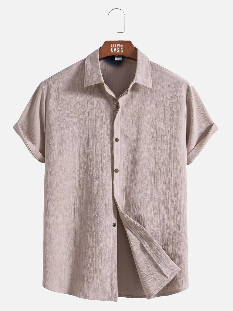 Men's Casual Loose Solid Color Button Short Sleeve ShirtMens short sleeve shirts Big and tall Mens shirts Short sleeve shirts for men Mens 4xl shirts Casual short sleeve shirts