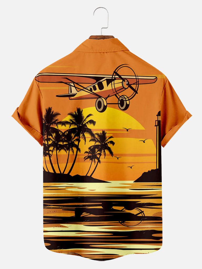 Hawaii Landscape Men's Short Sleeve ShirtMens short sleeve shirts Big and tall Mens shirts Short sleeve shirts for men Mens 4xl shirts Casual short sleeve shirts