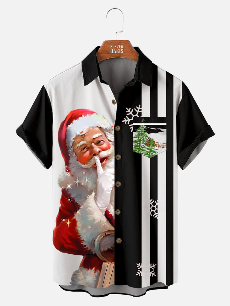 Christmas Striped Men's Short Sleeve ShirtMens short sleeve shirts Big and tall Mens shirts Short sleeve shirts for men Mens 4xl shirts Casual short sleeve shirts