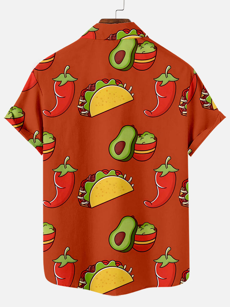 Big Foot Tacos Guitar Graphic Men's Hawaiian Short Sleeve ShirtMens short sleeve shirts Big and tall Mens shirts Short sleeve shirts for men Mens 4xl shirts Casual short sleeve shirts