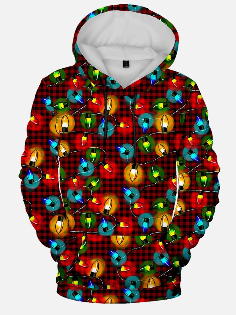 Ugly Christmas Lights Print Long-Sleeved HoodieMens short sleeve shirts Big and tall Mens shirts Short sleeve shirts for men Mens 4xl shirts Casual short sleeve shirts