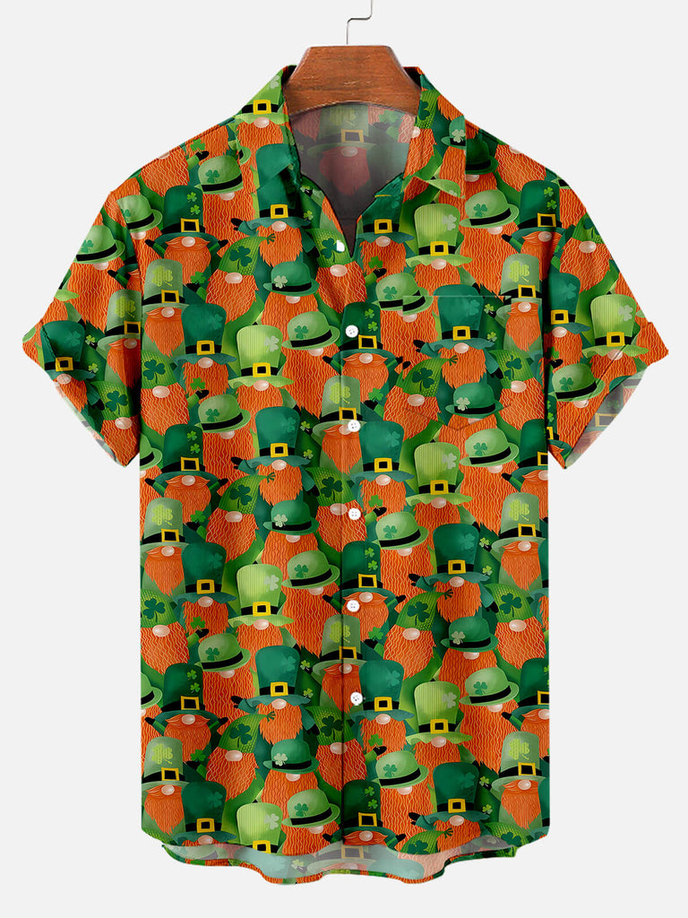 Men's St. Patrick's Day Ginger Leprechauns All Over Print Short Sleeve ShirtMens short sleeve shirts Big and tall Mens shirts Short sleeve shirts for men Mens 4xl shirts Casual short sleeve shirts