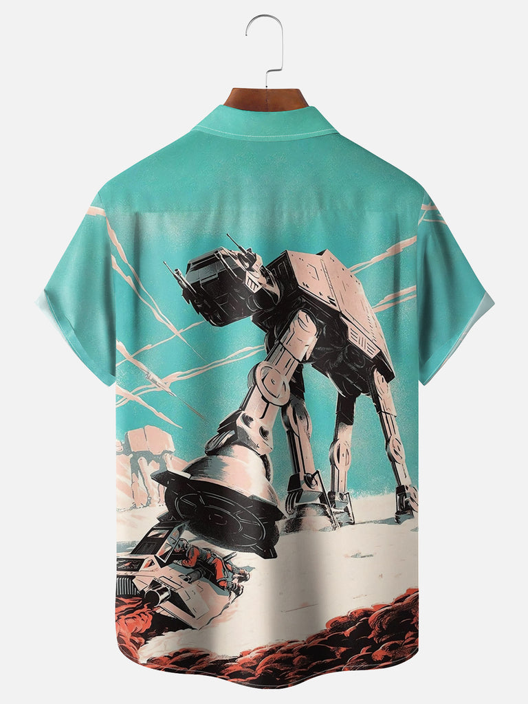 Men's Star Wars AT-AT Walker Graphic Style Short Sleeve ShirtMens short sleeve shirts Big and tall Mens shirts Short sleeve shirts for men Mens 4xl shirts Casual short sleeve shirts