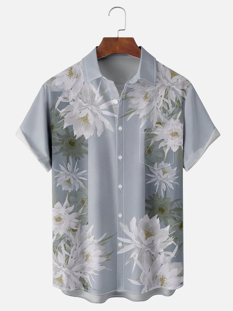 Men's Painted Flowers Floral Short Sleeve ShirtMens short sleeve shirts Big and tall Mens shirts Short sleeve shirts for men Mens 4xl shirts Casual short sleeve shirts