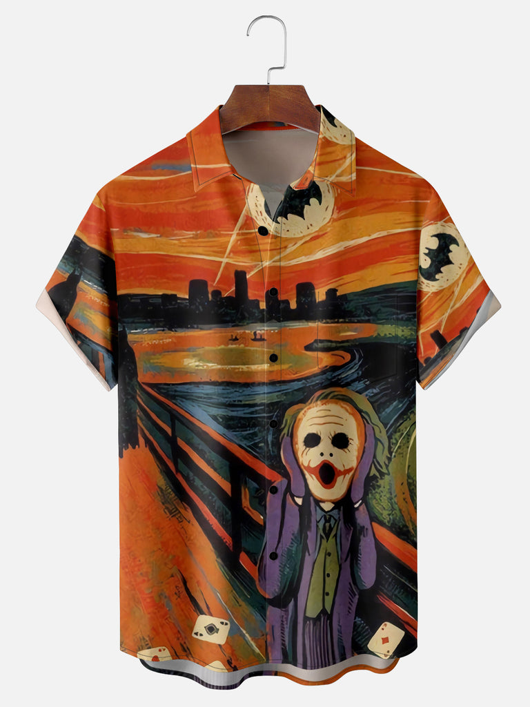 The Scream Joker Edition Short Sleeve Shirt, mens short sleeve shirts£¬big and tall mens shirts£¬short sleeve shirts for men£¬mens 4xl shirts£¬casual short sleeve shirts