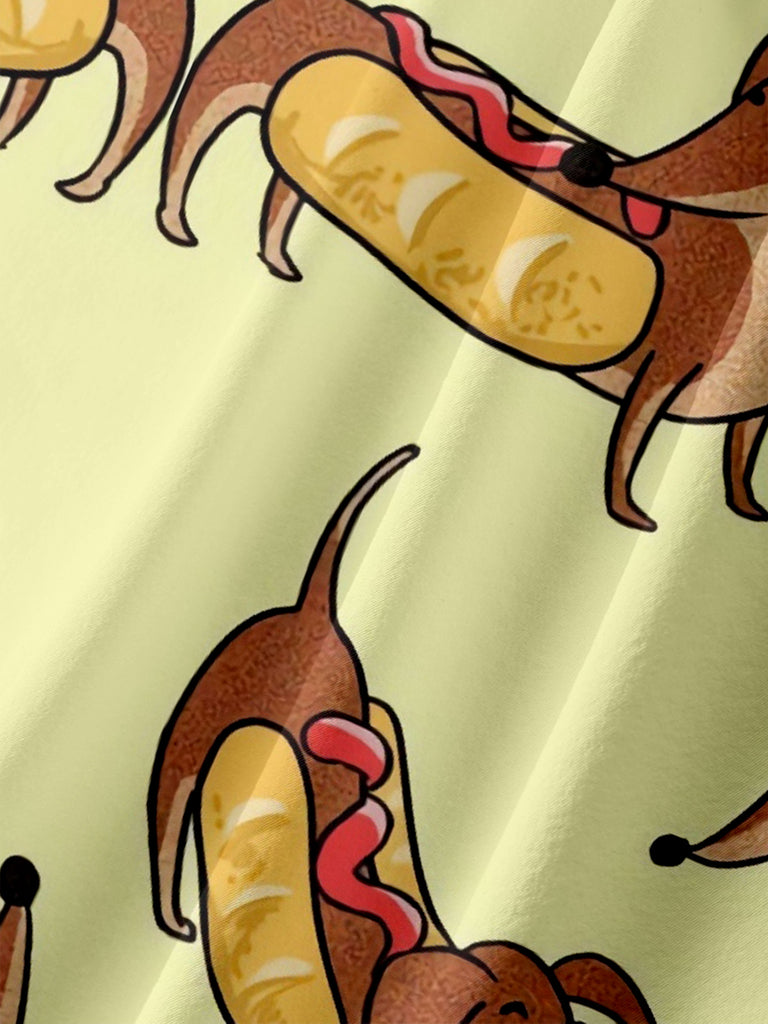 Men's Literal Hot Dogs Dachshund Short Sleeve ShirtMens short sleeve shirts Big and tall Mens shirts Short sleeve shirts for men Mens 4xl shirts Casual short sleeve shirts