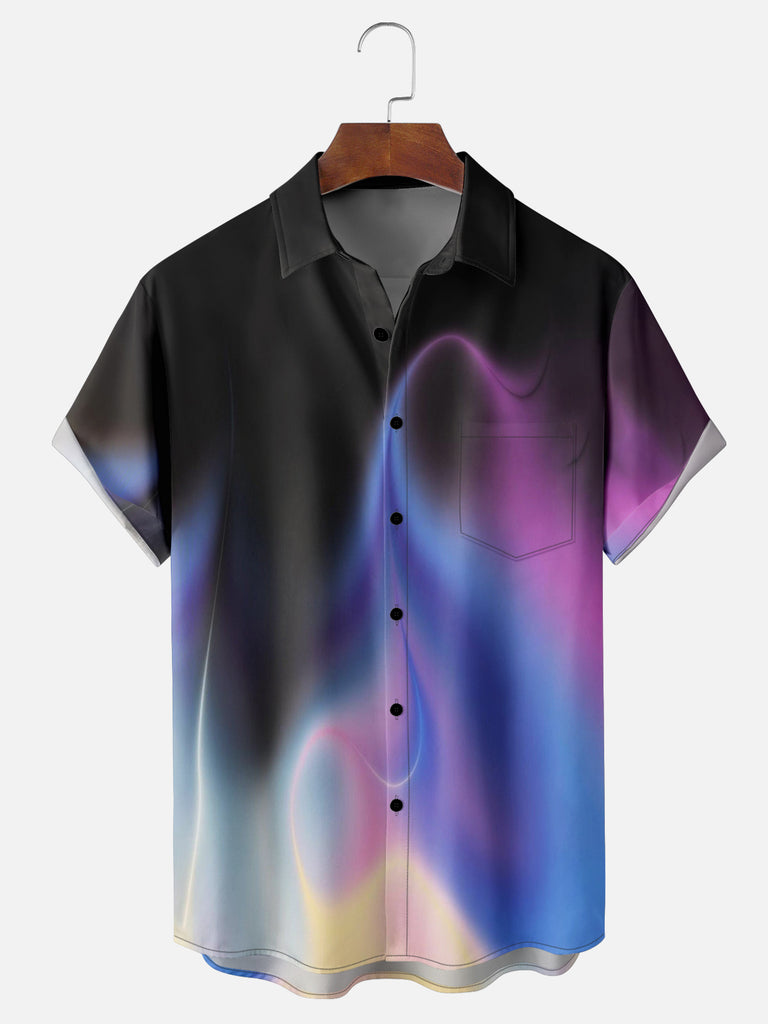 Men's Grain Effect Colorful Smoke Short Sleeve ShirtMens short sleeve shirts Big and tall Mens shirts Short sleeve shirts for men Mens 4xl shirts Casual short sleeve shirts