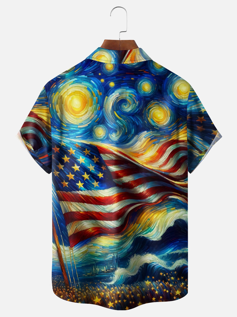 Men's American Flag Conspiracy Theory UFO Big Foot Psychedelic Short Sleeve ShirtMens short sleeve shirts Big and tall Mens shirts Short sleeve shirts for men Mens 4xl shirts Casual short sleeve shirts