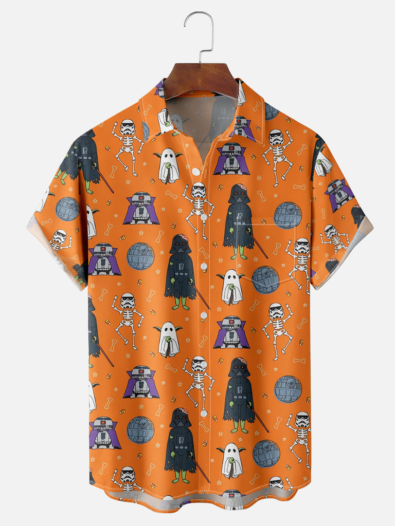 Men's Star Wars Halloween All Over Print Short Sleeve ShirtMens short sleeve shirts Big and tall Mens shirts Short sleeve shirts for men Mens 4xl shirts Casual short sleeve shirts