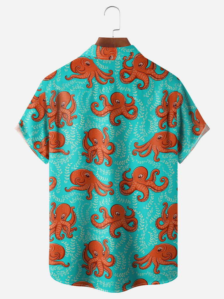 Men's Small Octopus Pattern Short Sleeve ShirtMens short sleeve shirts Big and tall Mens shirts Short sleeve shirts for men Mens 4xl shirts Casual short sleeve shirts