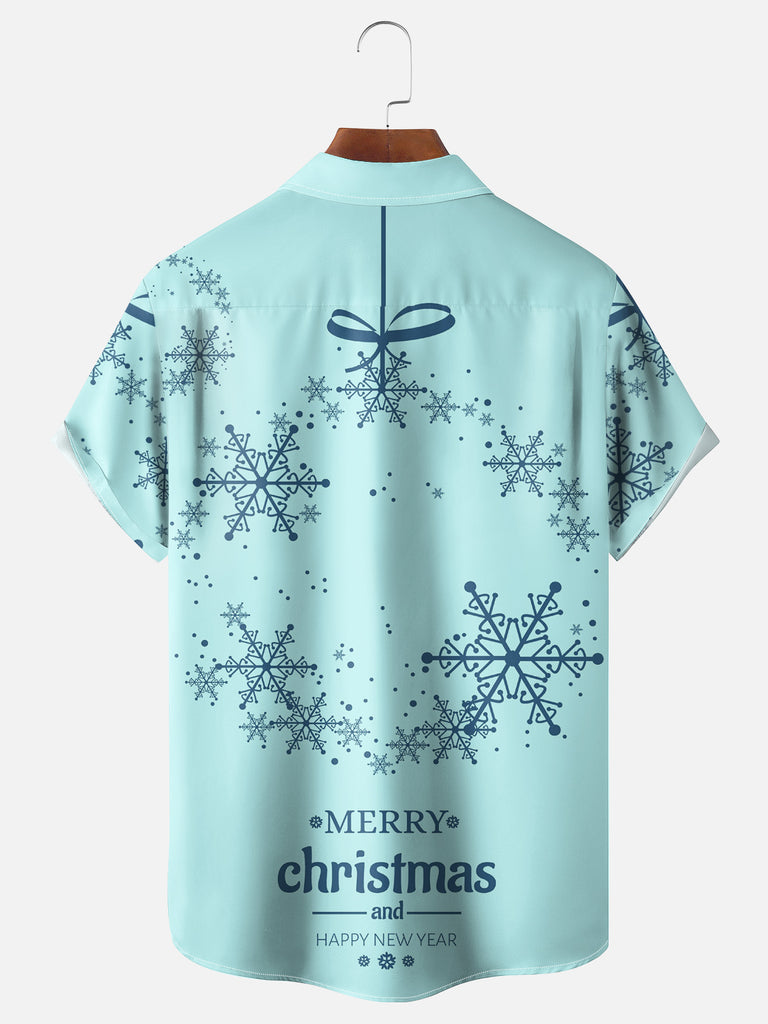 Snowflake Wreath Merry Christmas and Happy New Year Short Sleeve Shirt, mens short sleeve shirts¡ê?big and tall mens shirts¡ê?short sleeve shirts for men¡ê?mens 4xl shirts¡ê?casual short sleeve shirts