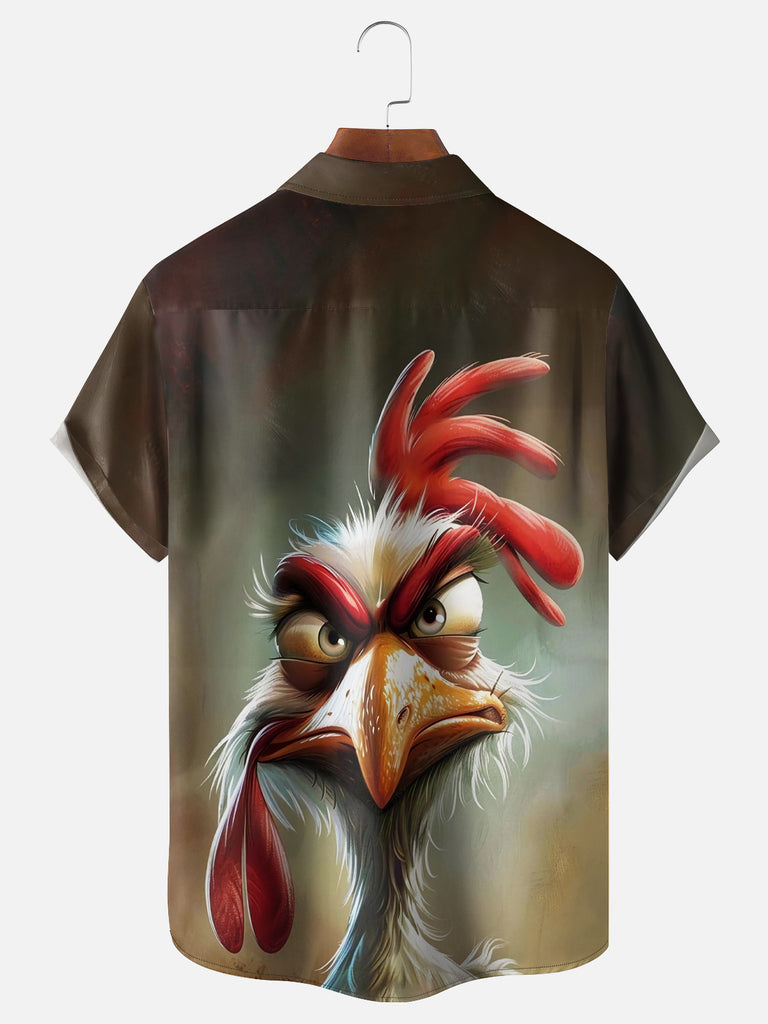 Men's Angry Pissed Off Chicken Short Sleeve ShirtMens short sleeve shirts Big and tall Mens shirts Short sleeve shirts for men Mens 4xl shirts Casual short sleeve shirts