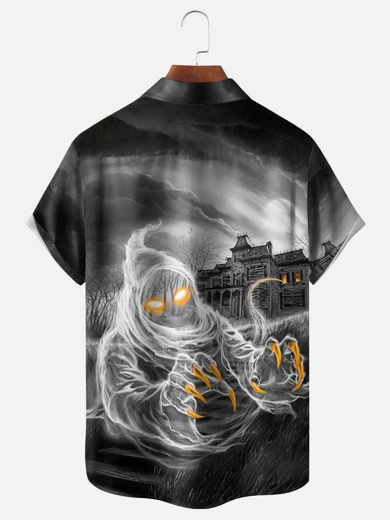 Men's Scary Ghost With Claws Short Sleeve ShirtMens short sleeve shirts Big and tall Mens shirts Short sleeve shirts for men Mens 4xl shirts Casual short sleeve shirts