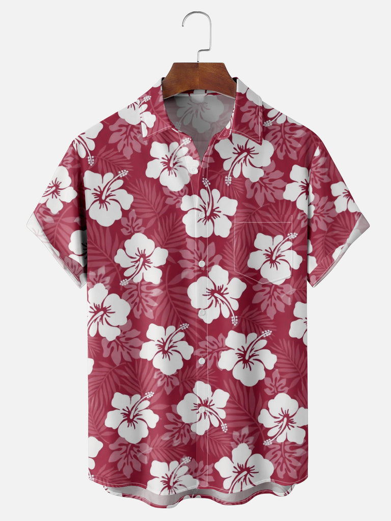 Men's Hawaiian Floral Hibiscus All Over Print Short Sleeve ShirtMens short sleeve shirts Big and tall Mens shirts Short sleeve shirts for men Mens 4xl shirts Casual short sleeve shirts