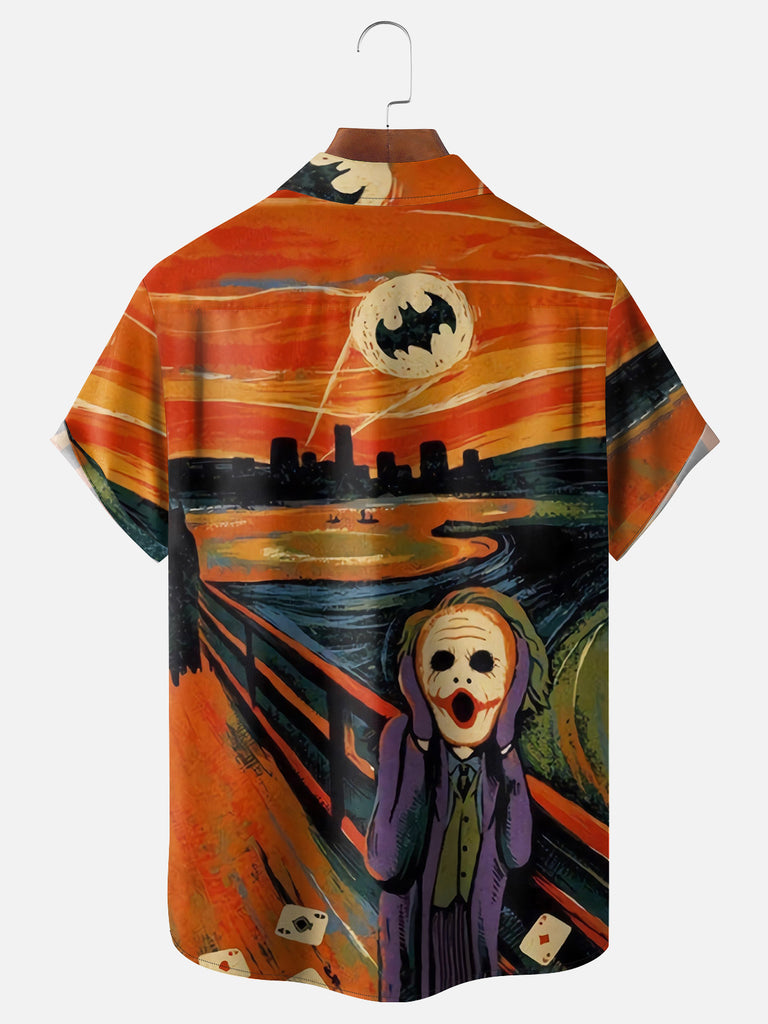 The Scream Joker Edition Short Sleeve Shirt, mens short sleeve shirts£¬big and tall mens shirts£¬short sleeve shirts for men£¬mens 4xl shirts£¬casual short sleeve shirts