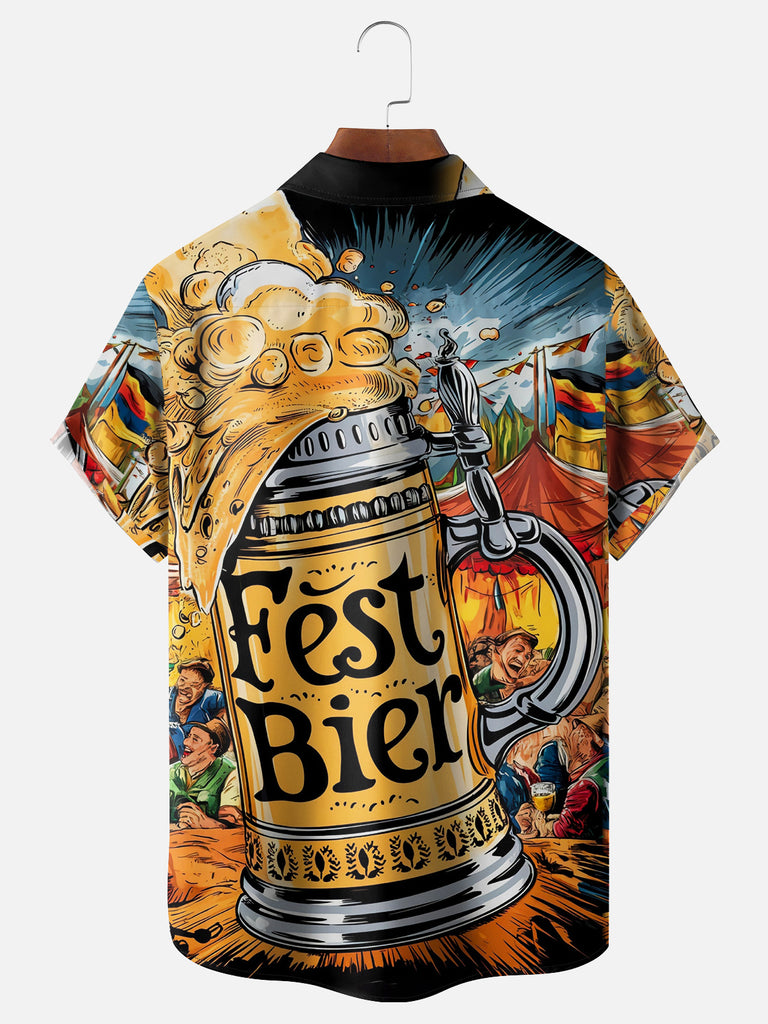 Men's Oktoberfest Festbier Beer Short Sleeve ShirtMens short sleeve shirts Big and tall Mens shirts Short sleeve shirts for men Mens 4xl shirts Casual short sleeve shirts