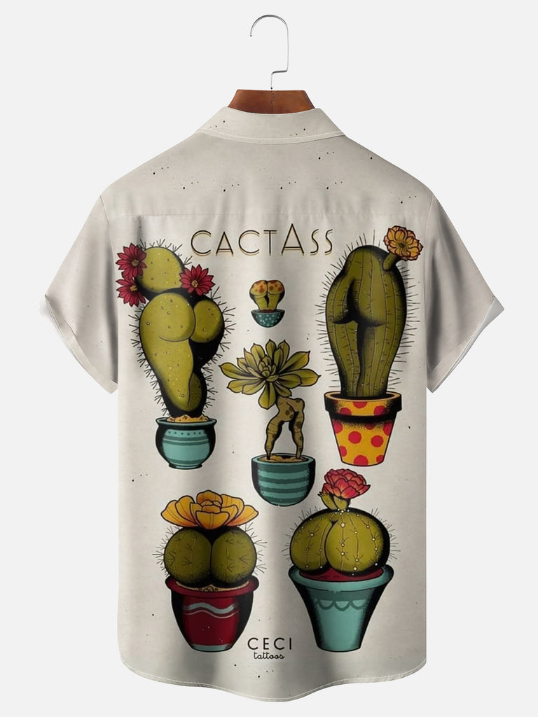 Men's Funny Cactus Cacass Tattoo Designs Short Sleeve ShirtMens short sleeve shirts Big and tall Mens shirts Short sleeve shirts for men Mens 4xl shirts Casual short sleeve shirts