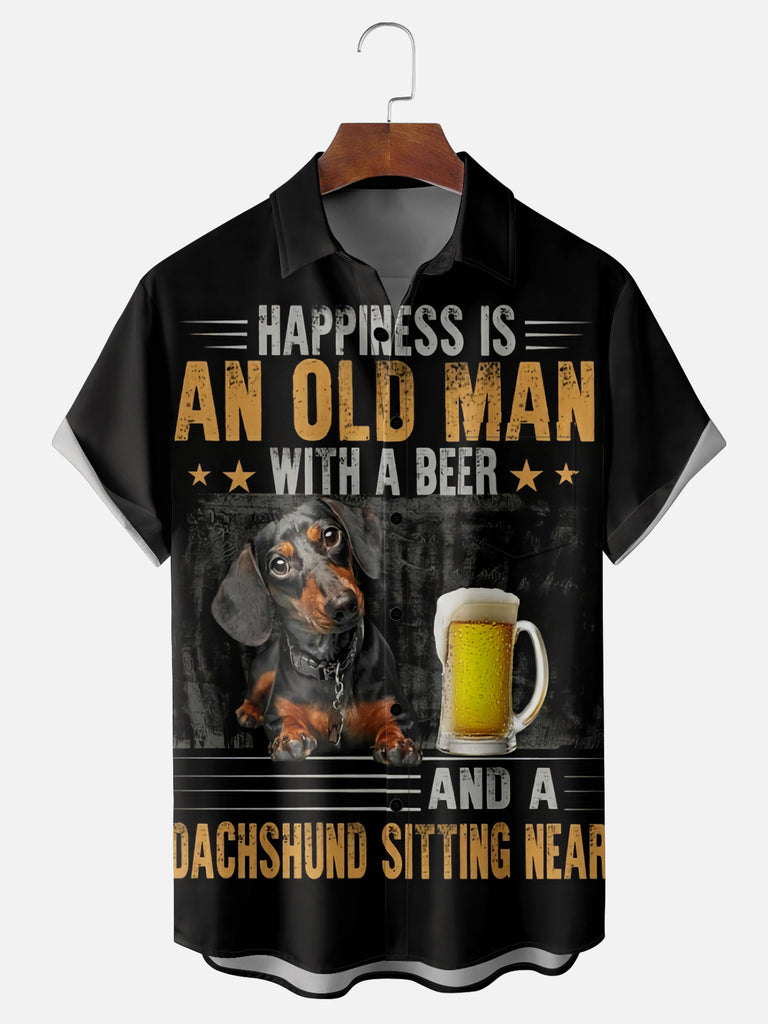 Men's Ode to Beer and Dachshund Dogs Short Sleeve ShirtMens short sleeve shirts Big and tall Mens shirts Short sleeve shirts for men Mens 4xl shirts Casual short sleeve shirts