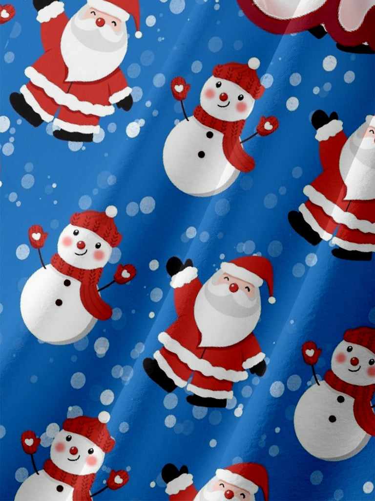 Merry Christmas Happy Santa and Snowmen Short Sleeve Shirt, mens short sleeve shirts¡ê?big and tall mens shirts¡ê?short sleeve shirts for men¡ê?mens 4xl shirts¡ê?casual short sleeve shirts