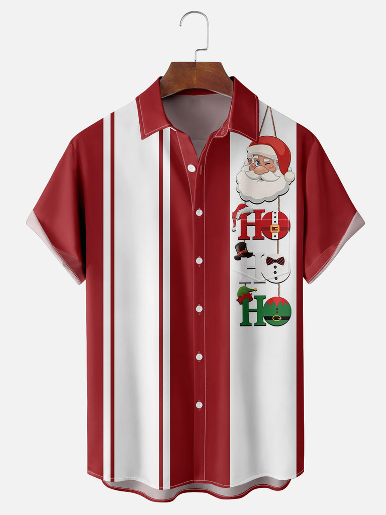 Men's Santa Says Ho Ho Ho Short Sleeve ShirtMens short sleeve shirts Big and tall Mens shirts Short sleeve shirts for men Mens 4xl shirts Casual short sleeve shirts