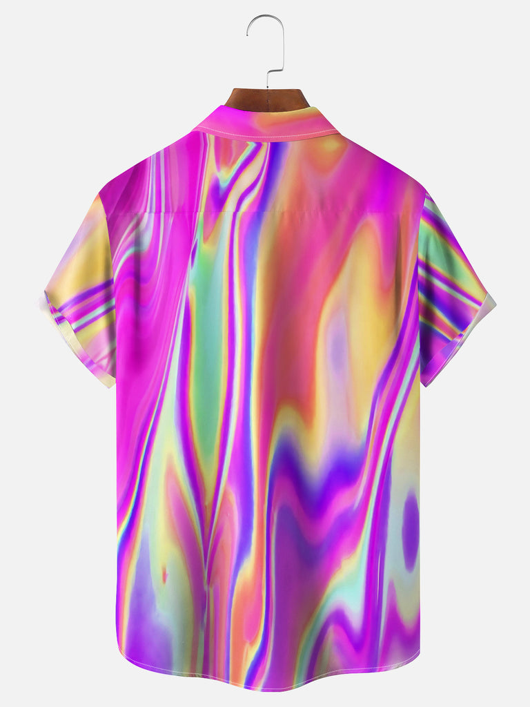 Men's Pink Iridescent Short Sleeve ShirtMens short sleeve shirts Big and tall Mens shirts Short sleeve shirts for men Mens 4xl shirts Casual short sleeve shirts