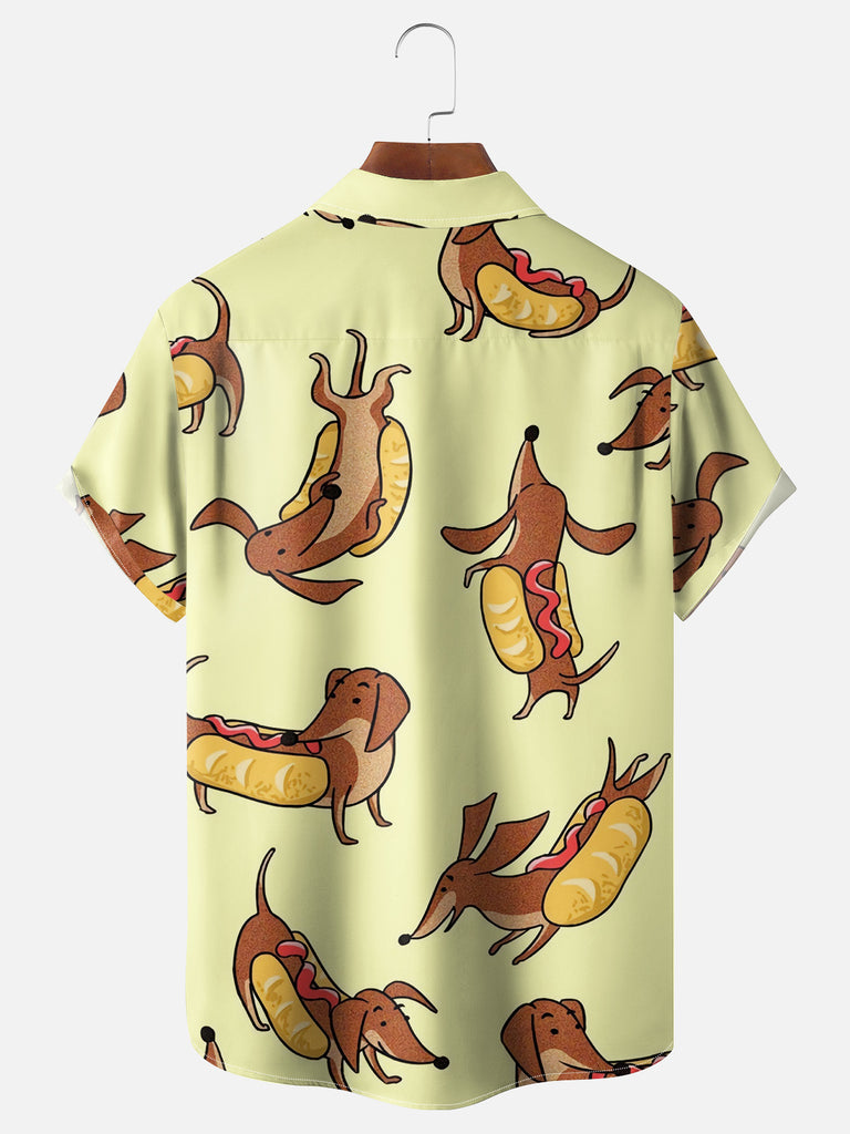 Men's Literal Hot Dogs Dachshund Short Sleeve ShirtMens short sleeve shirts Big and tall Mens shirts Short sleeve shirts for men Mens 4xl shirts Casual short sleeve shirts