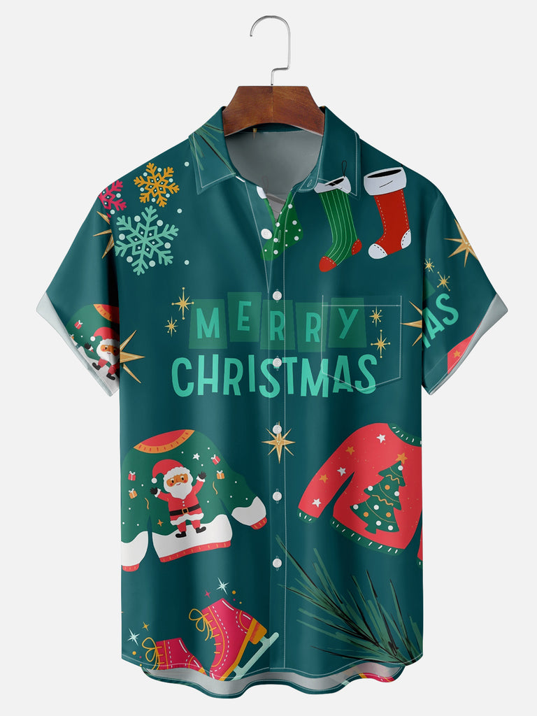 Men's Merry Christmas Sweaters on Short Sleeve ShirtMens short sleeve shirts Big and tall Mens shirts Short sleeve shirts for men Mens 4xl shirts Casual short sleeve shirts