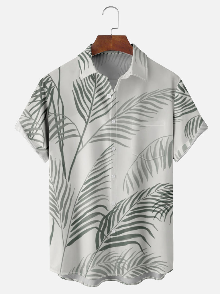 Men's Everyday Palm Leaves Simple Short Sleeve ShirtMens short sleeve shirts Big and tall Mens shirts Short sleeve shirts for men Mens 4xl shirts Casual short sleeve shirts