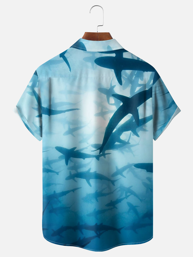 Men's Ocean Full of Sharks Short Sleeve ShirtMens short sleeve shirts Big and tall Mens shirts Short sleeve shirts for men Mens 4xl shirts Casual short sleeve shirts