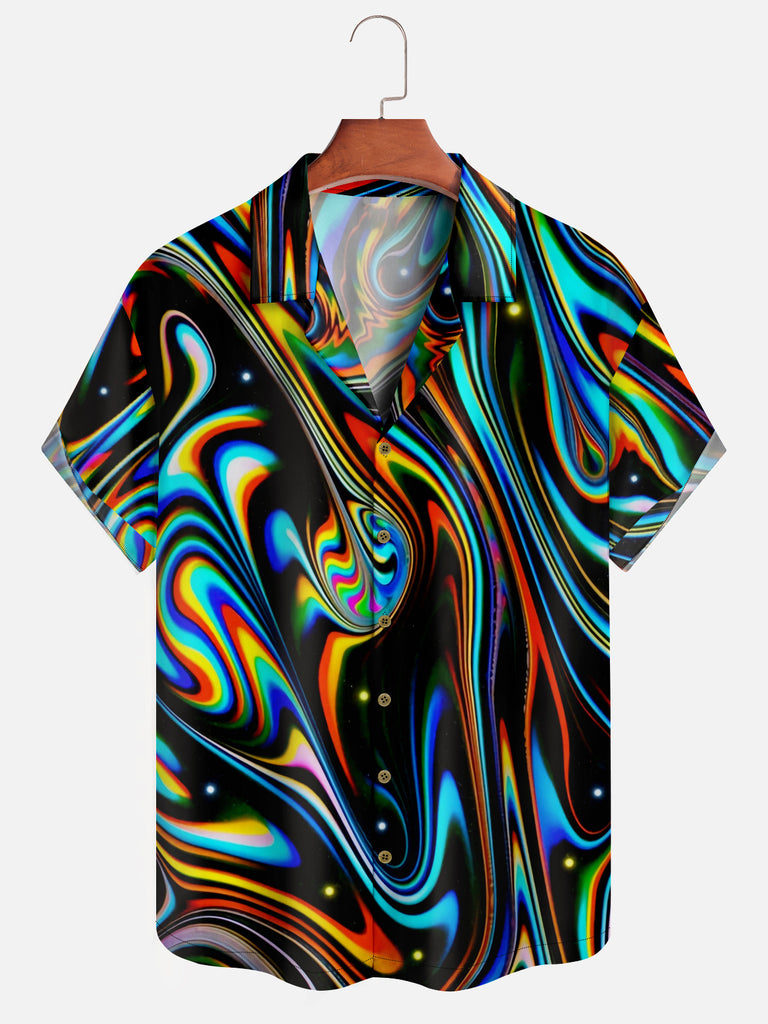 Men's Psychedelic Colorful Swirls Short Sleeve ShirtMens short sleeve shirts Big and tall Mens shirts Short sleeve shirts for men Mens 4xl shirts Casual short sleeve shirts