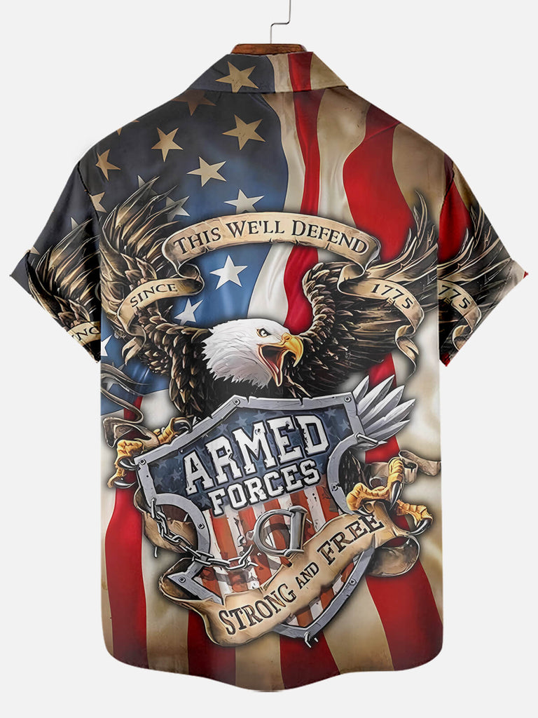 Men's American Flag Eagle Print Short Sleeve ShirtMens short sleeve shirts Big and tall Mens shirts Short sleeve shirts for men Mens 4xl shirts Casual short sleeve shirts